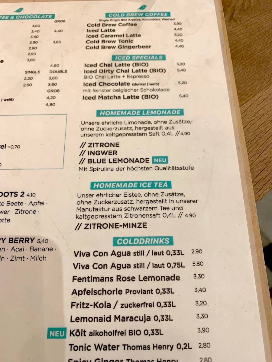 Speisekarte, BIRDIE & CO. Deli · Café