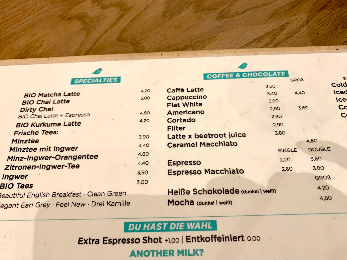 Speisekarte, BIRDIE & CO. Deli · Café