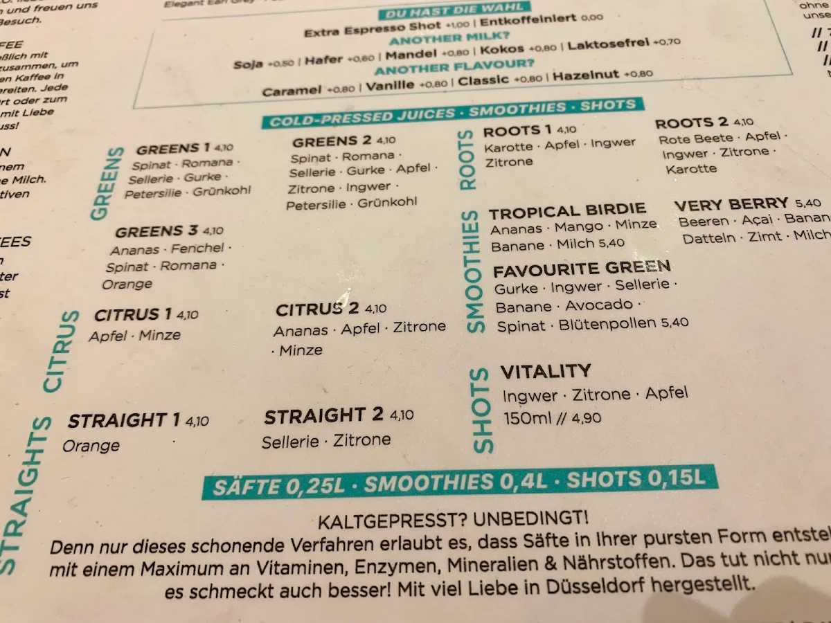 Speisekarte, BIRDIE & CO. Deli · Café