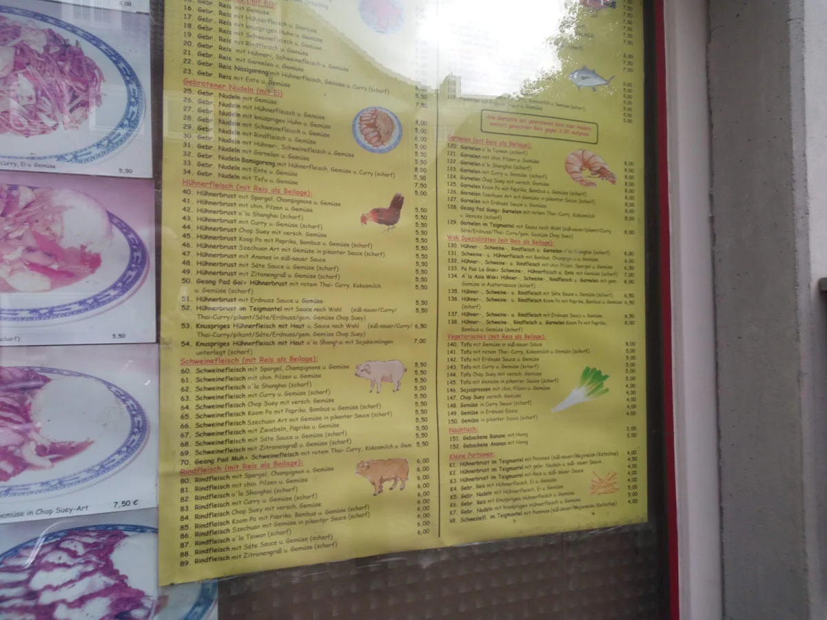 Speisekarte, Asia Imbiss Wok