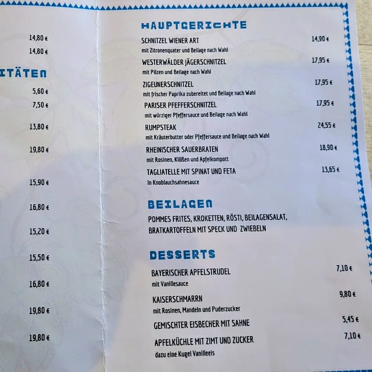 Speisekarte photo 1