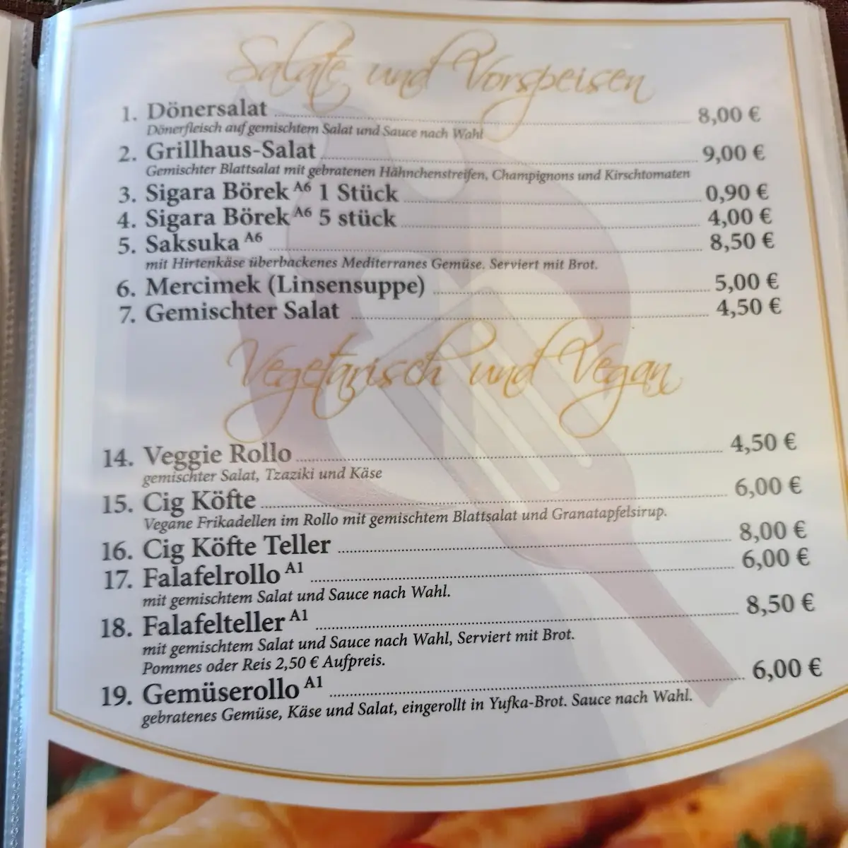Speisekarte photo 2