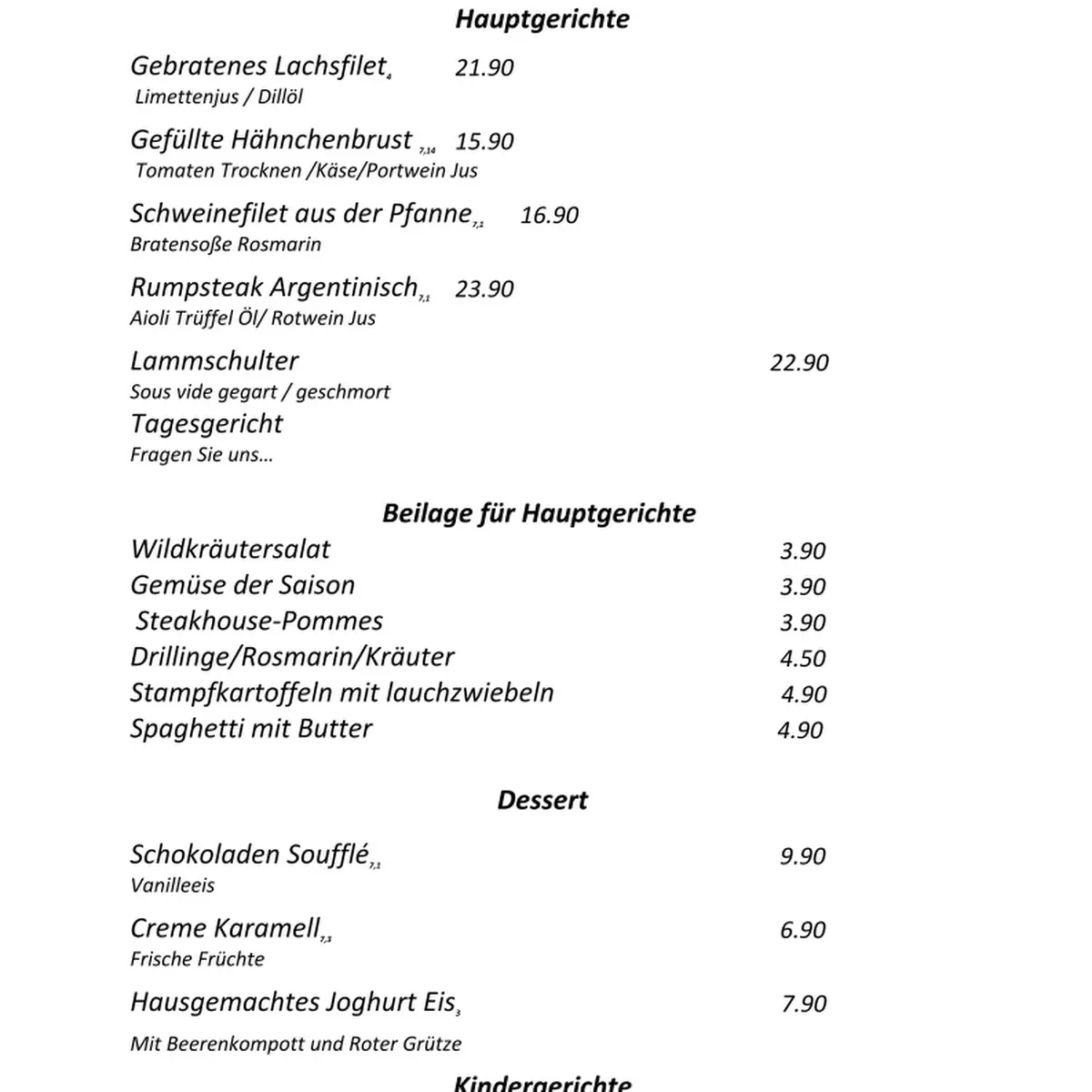 Speisekarte photo 2