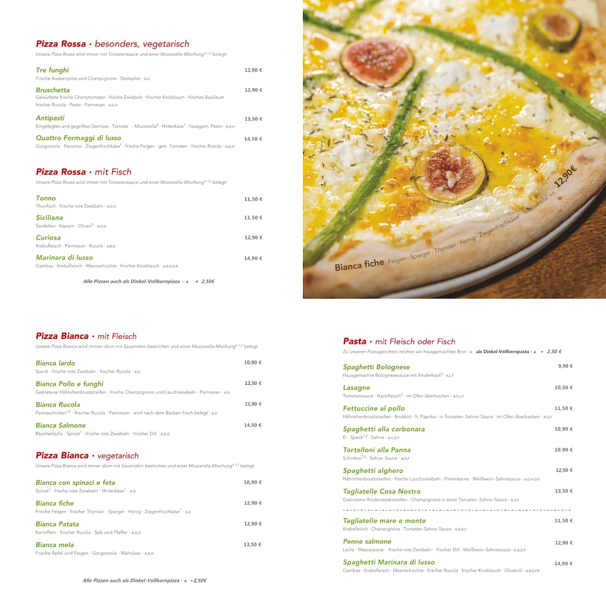 Speisekarte, POI - Pizza Originale Italiana