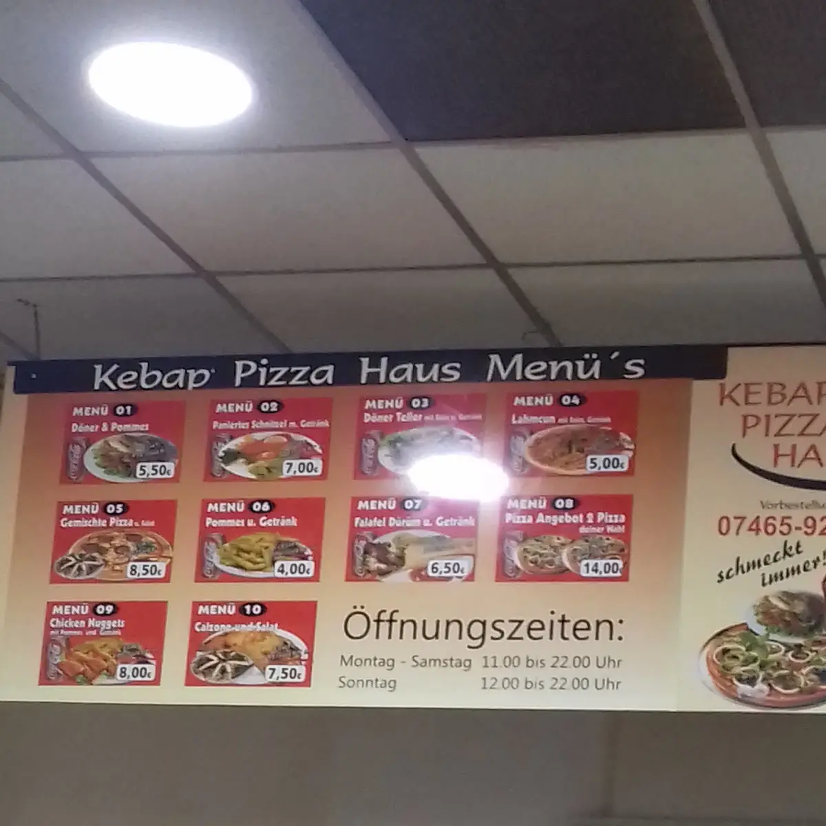 Speisekarte, Kebap Pizza Haus Emmingen