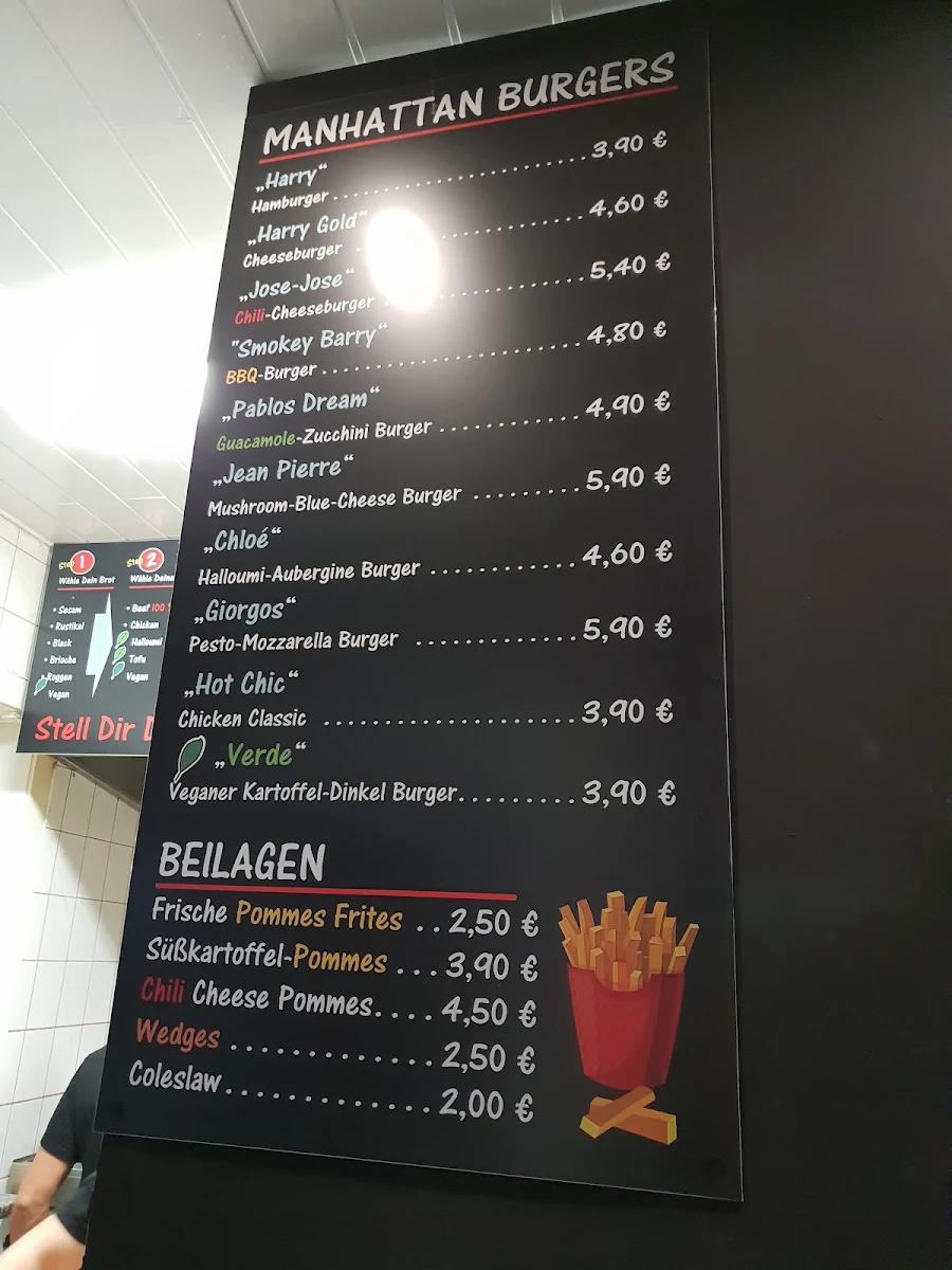 Speisekarte, Manhattan Burger Seelze