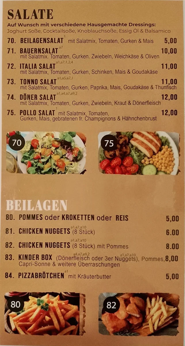 Speisekarte, Azadi Pizzeria & Döner