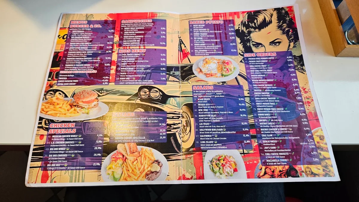 Speisekarte, Burger Legends