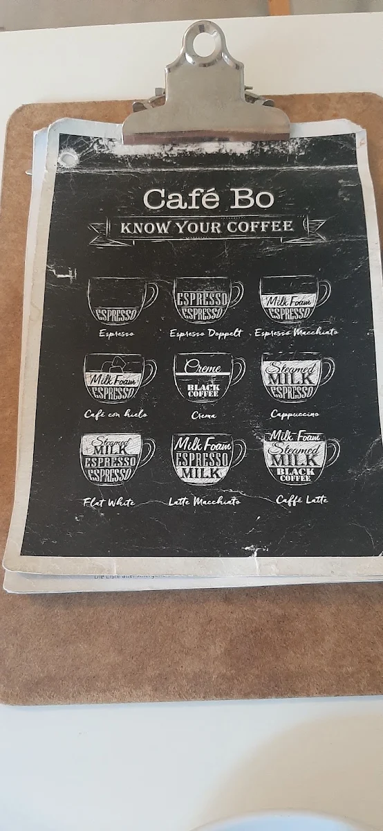 Speisekarte, Café Bo Zollstock