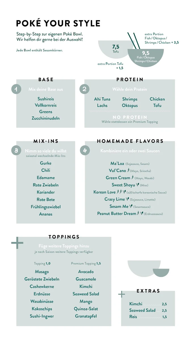 Speisekarte, MA'LOA Poké Bowl