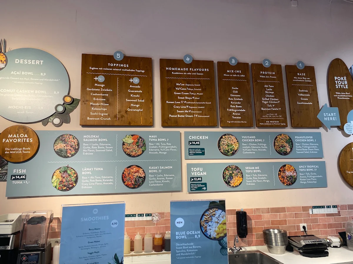 Speisekarte, MA'LOA Poké Bowl
