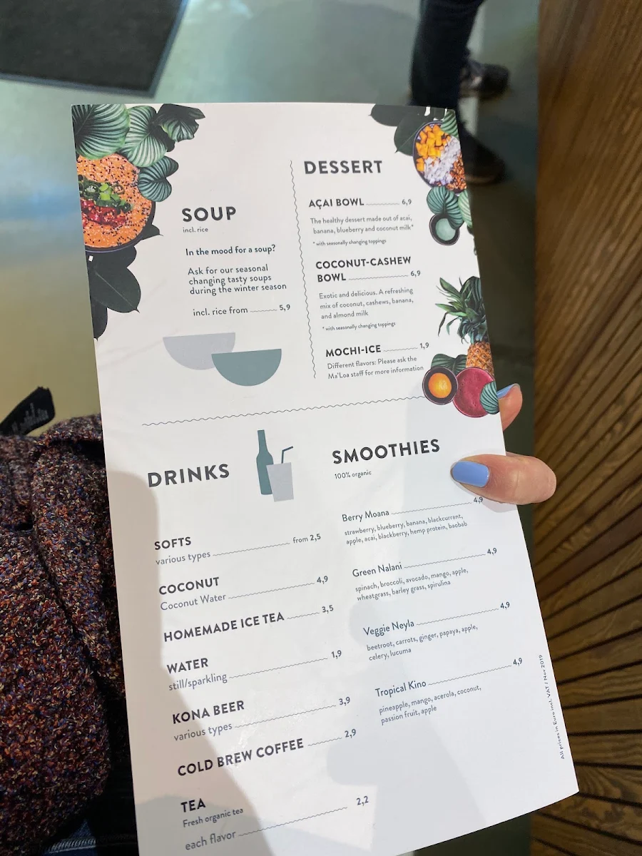 Speisekarte, MA'LOA Poké Bowl