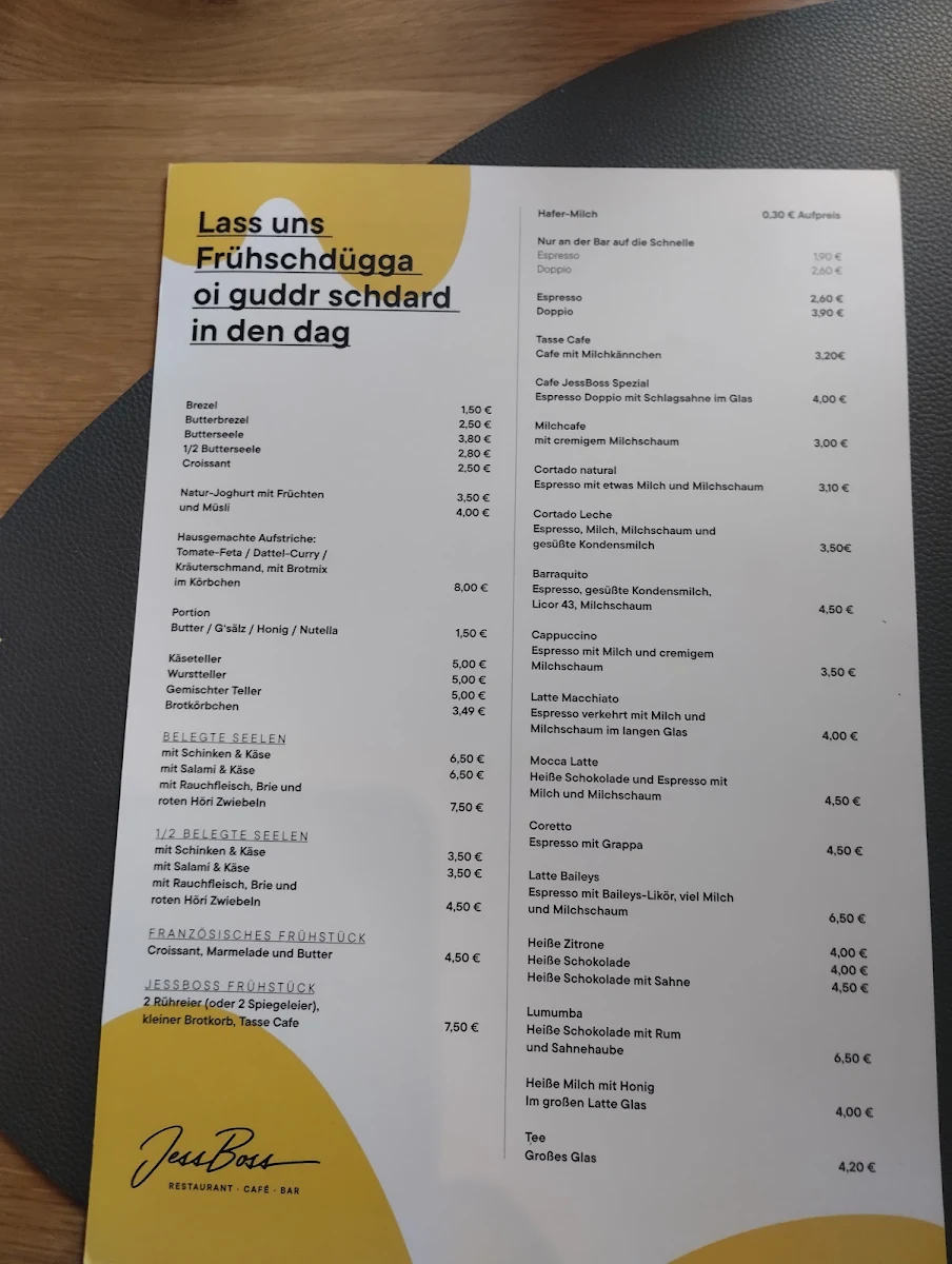 Speisekarte, JessBoss