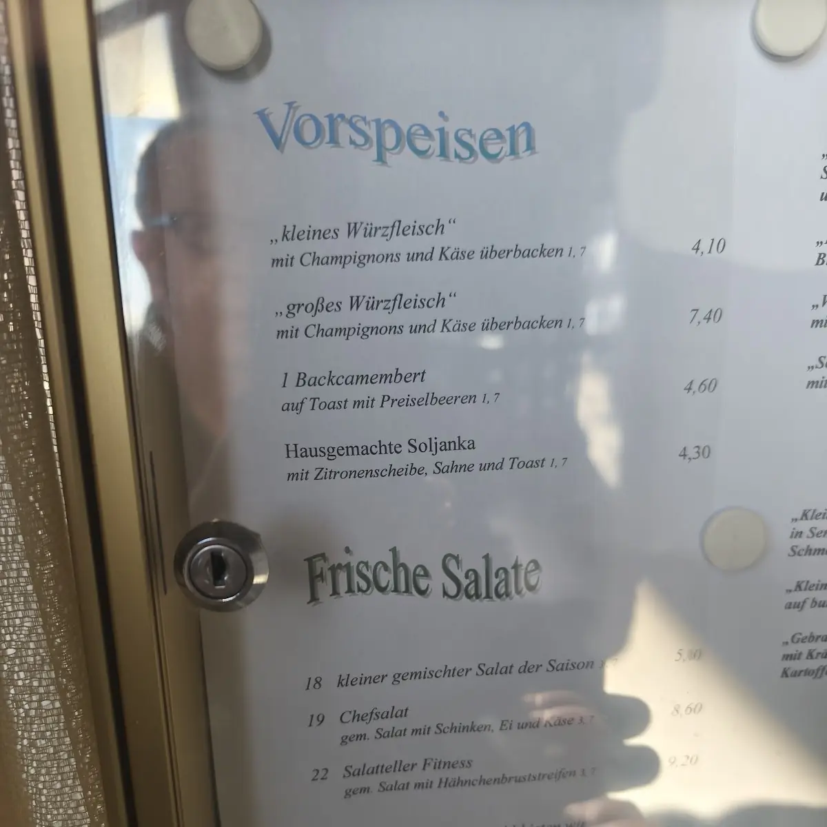 Speisekarte, Schotts Einkehr