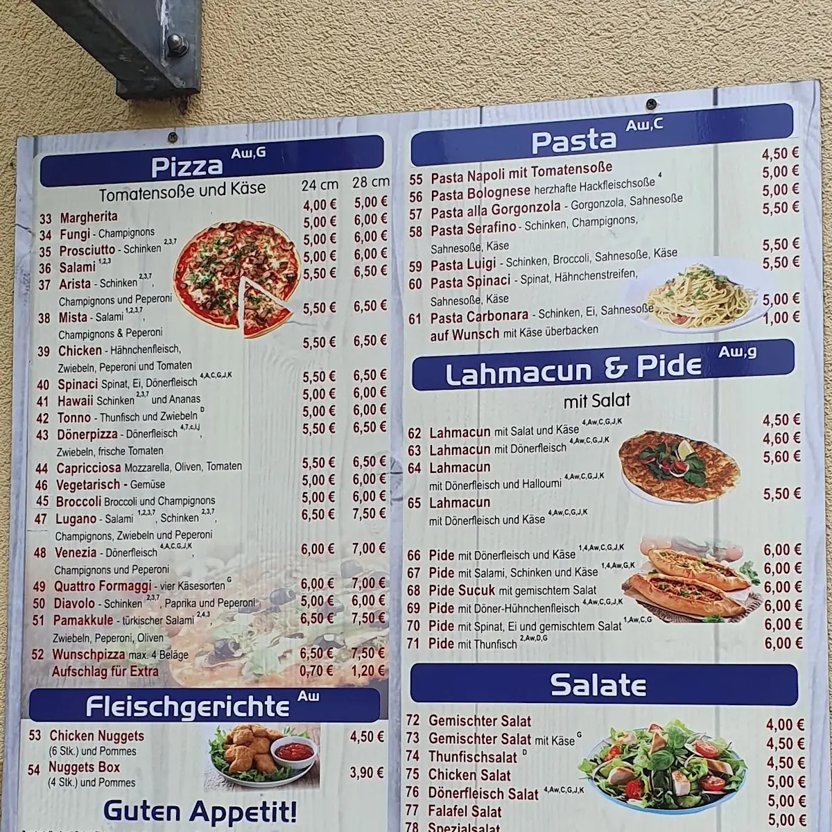 Speisekarte, Pamukkale Döner