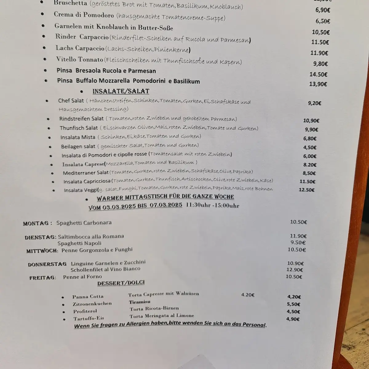 Speisekarte photo 1