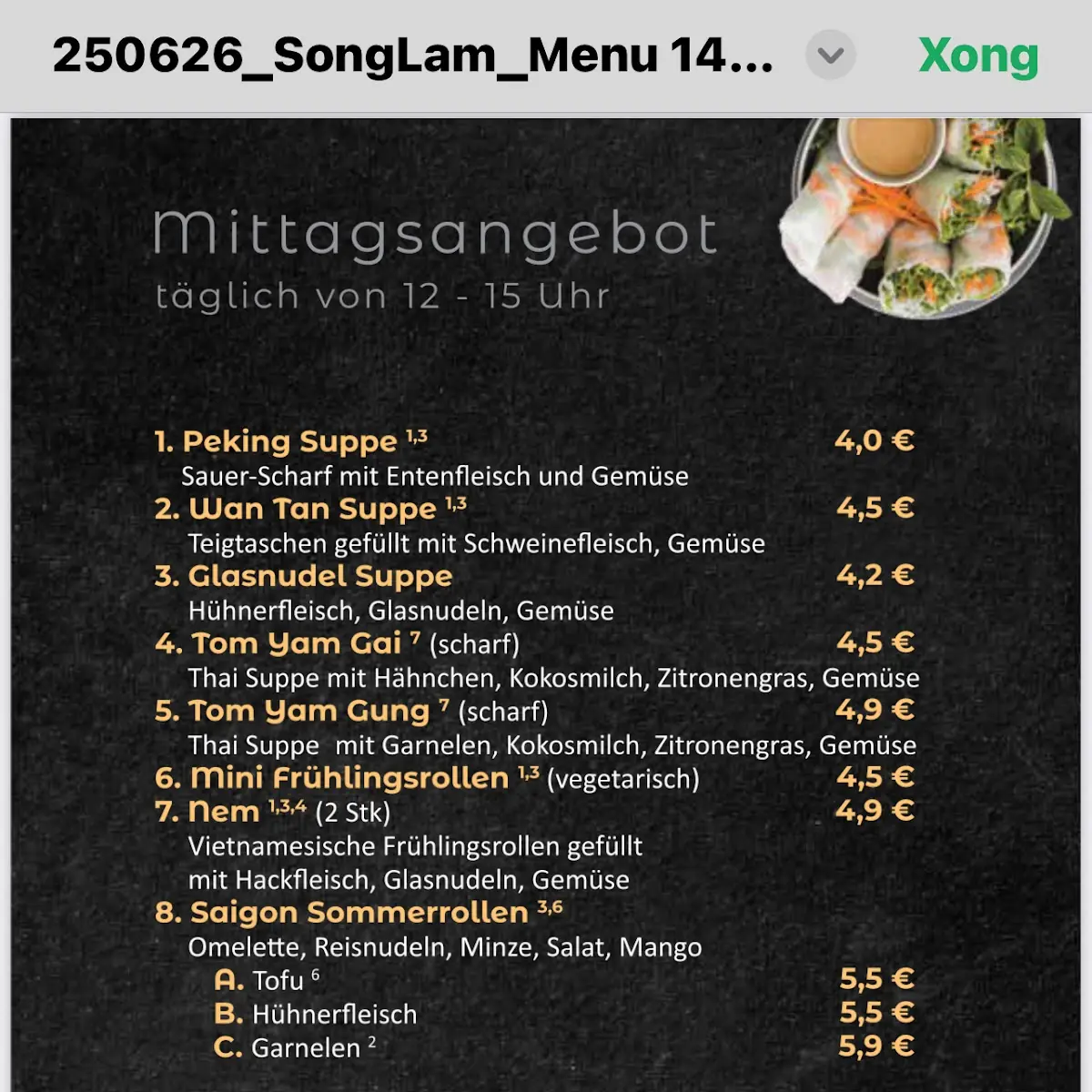 Speisekarte photo 1