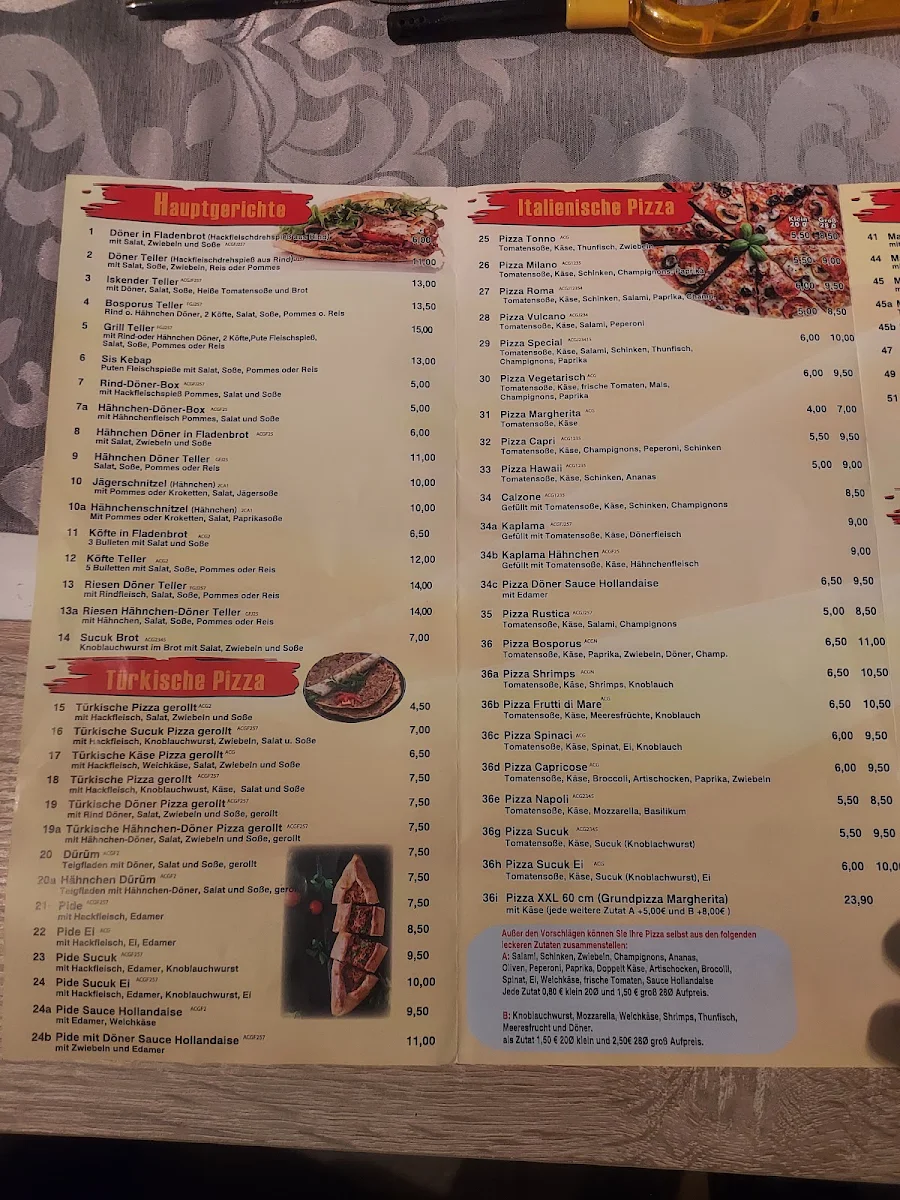 Speisekarte, BOSPORUS GRILL