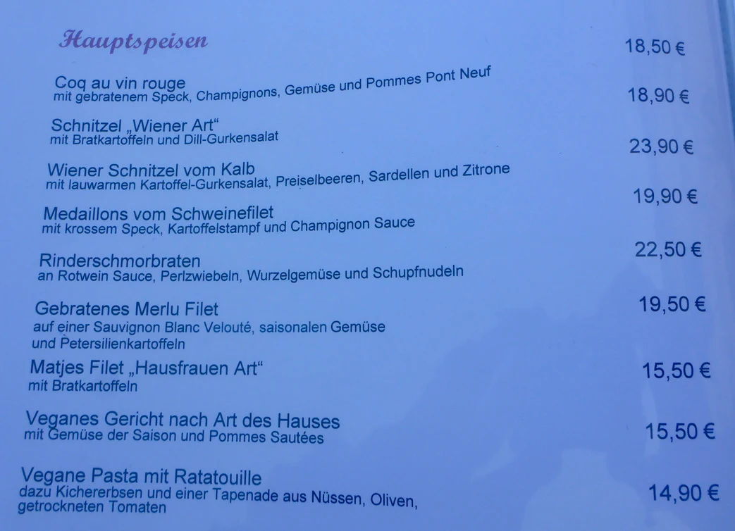 Speisekarte photo 1