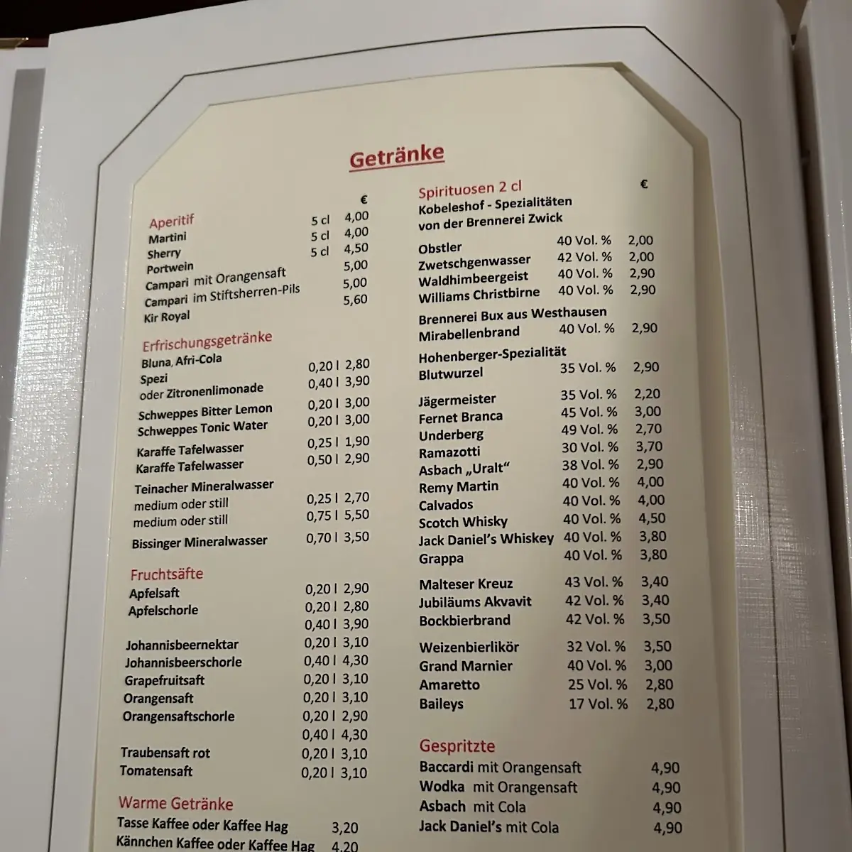 Speisekarte photo 1
