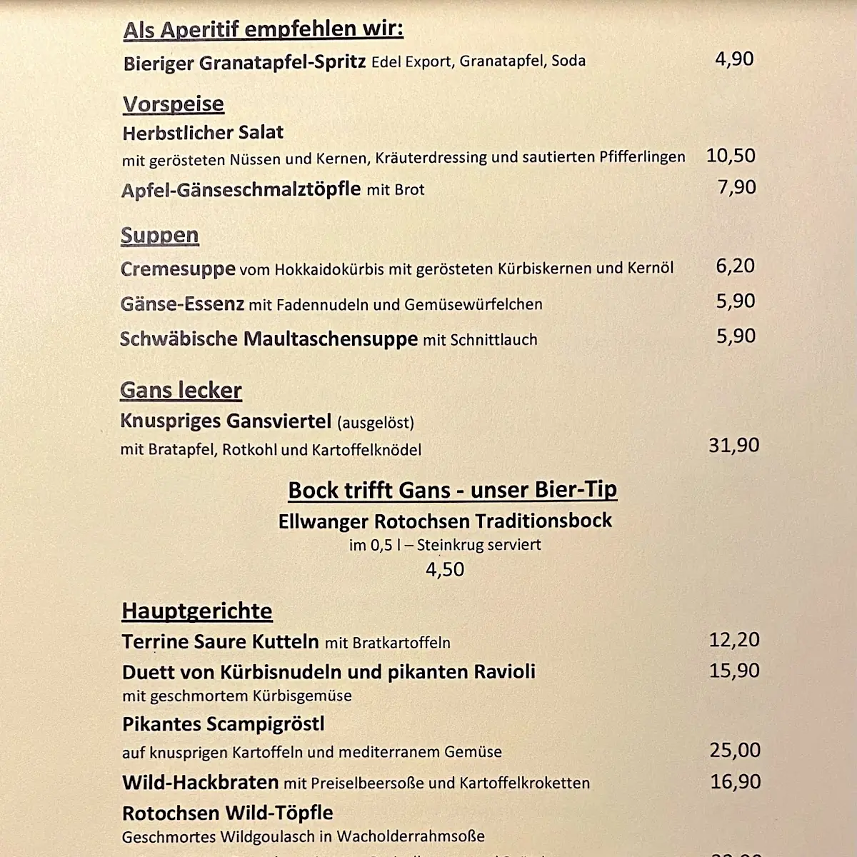 Speisekarte photo 2