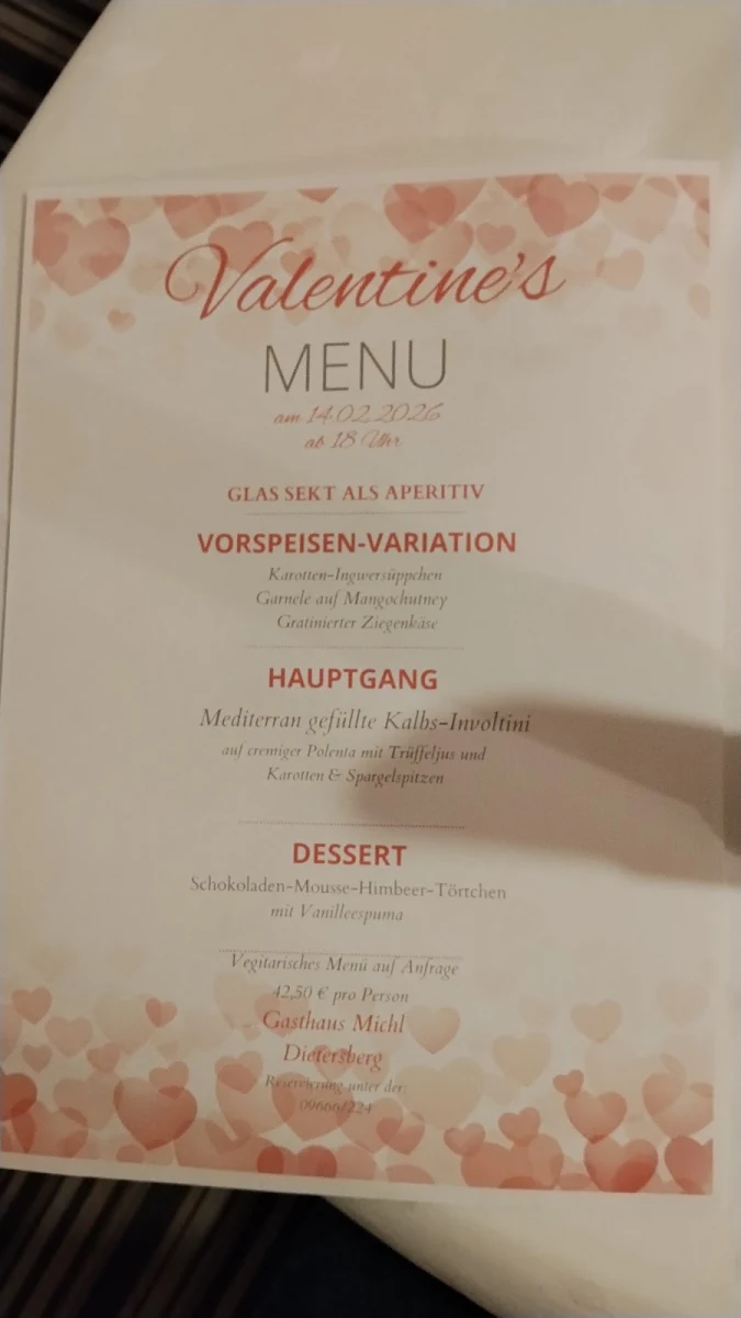 Speisekarte, Wirtshaus Michl