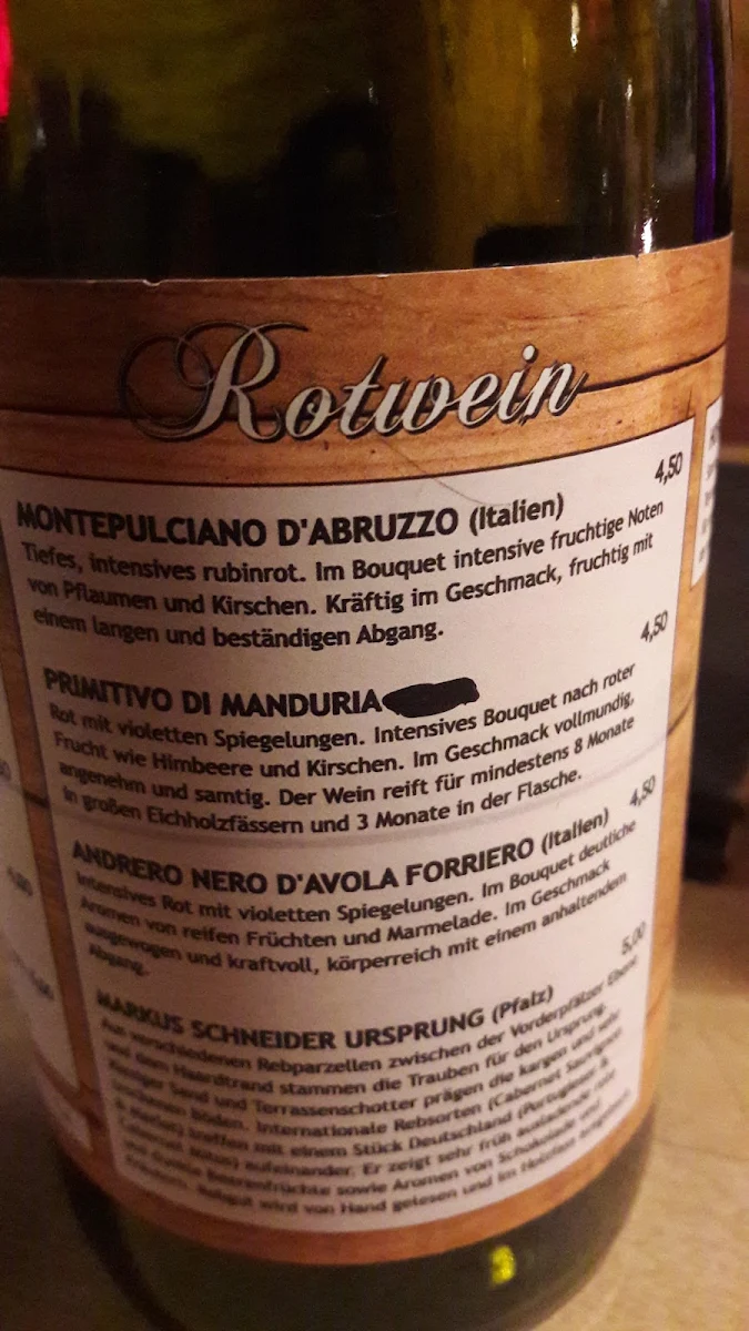 Speisekarte, talschlösschen