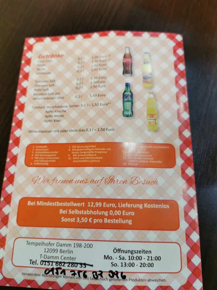 Speisekarte, Polnisches Bistro Berlin