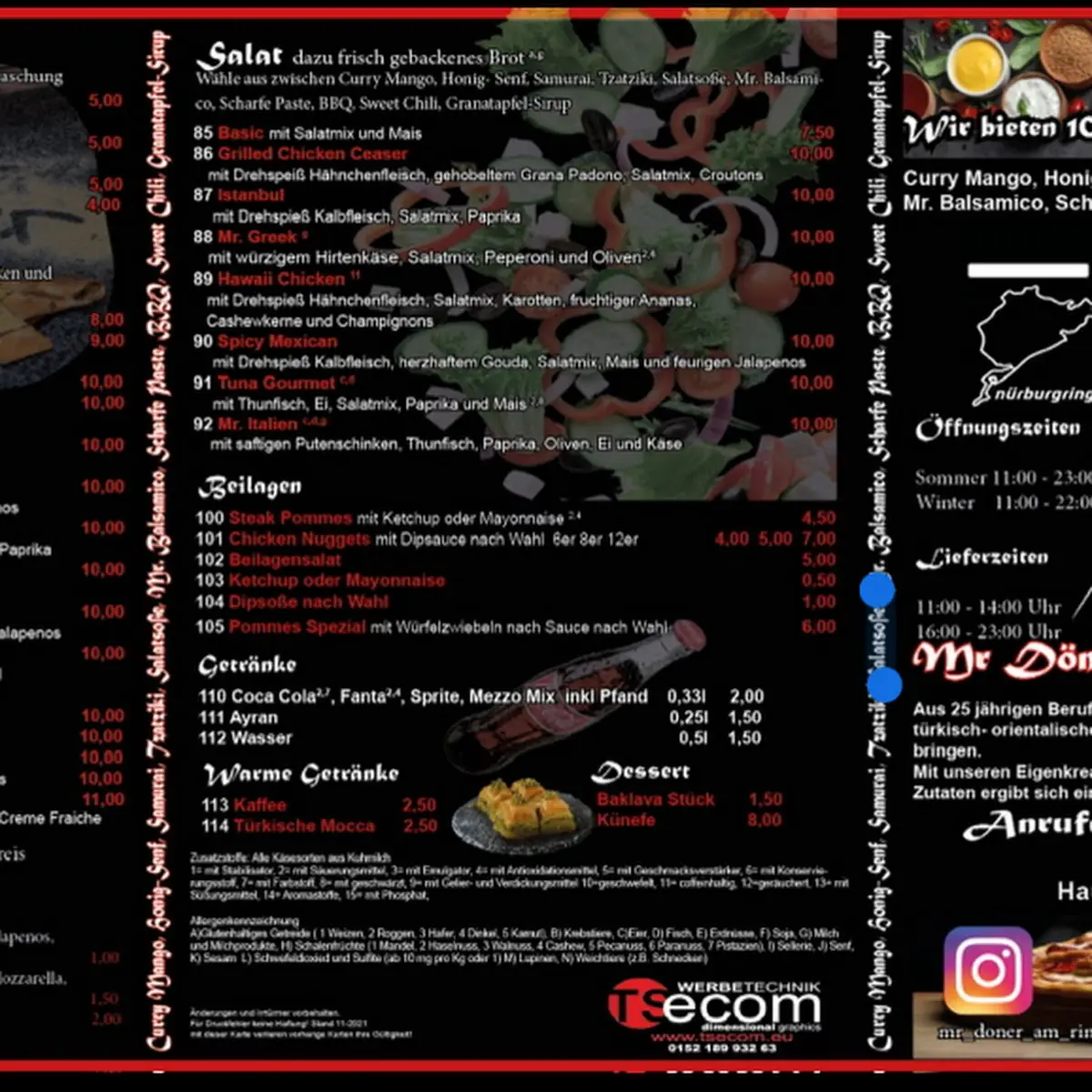 Speisekarte, Mr.Döner