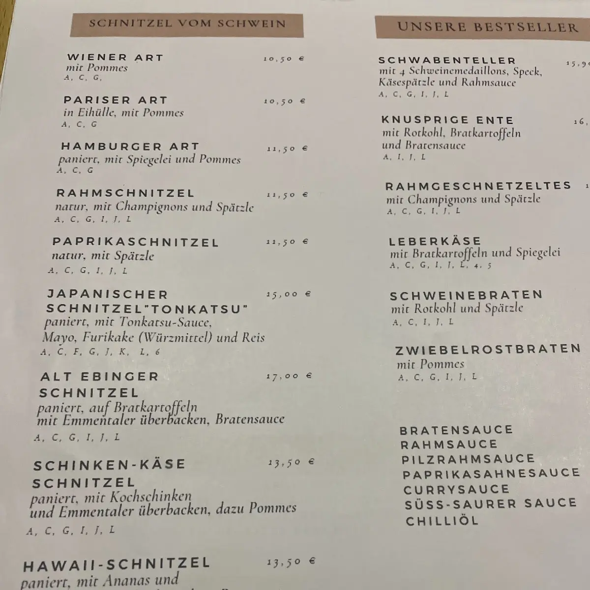 Speisekarte photo 2