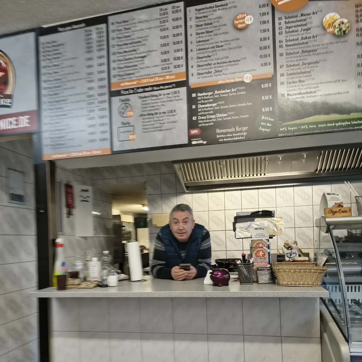 Speisekarte, Pizza Onice