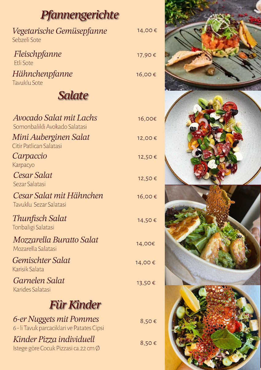 Speisekarte, By Gurme Bar Restaurant