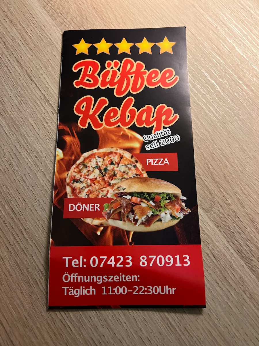 Speisekarte, Büffee Kebap