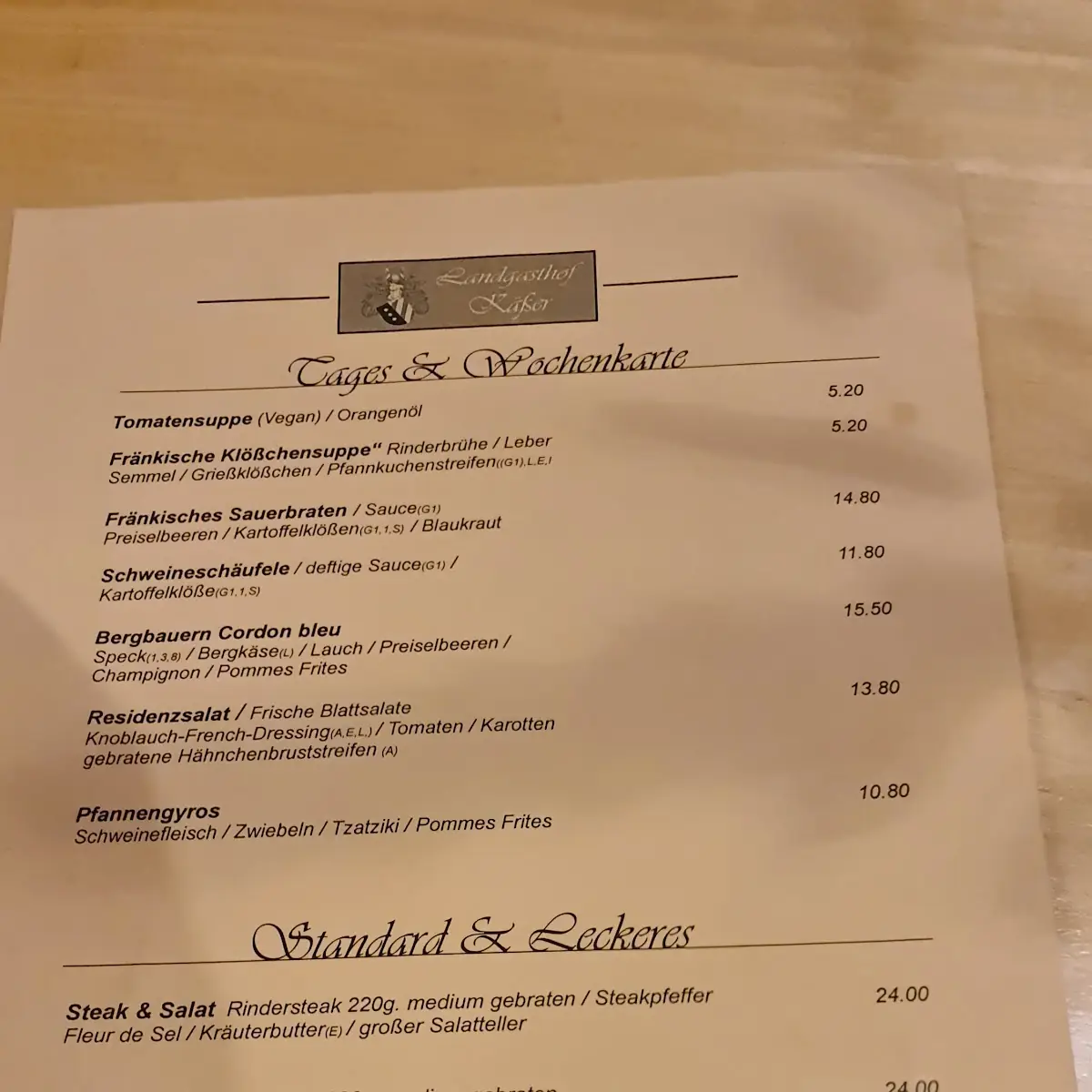 Speisekarte photo 1