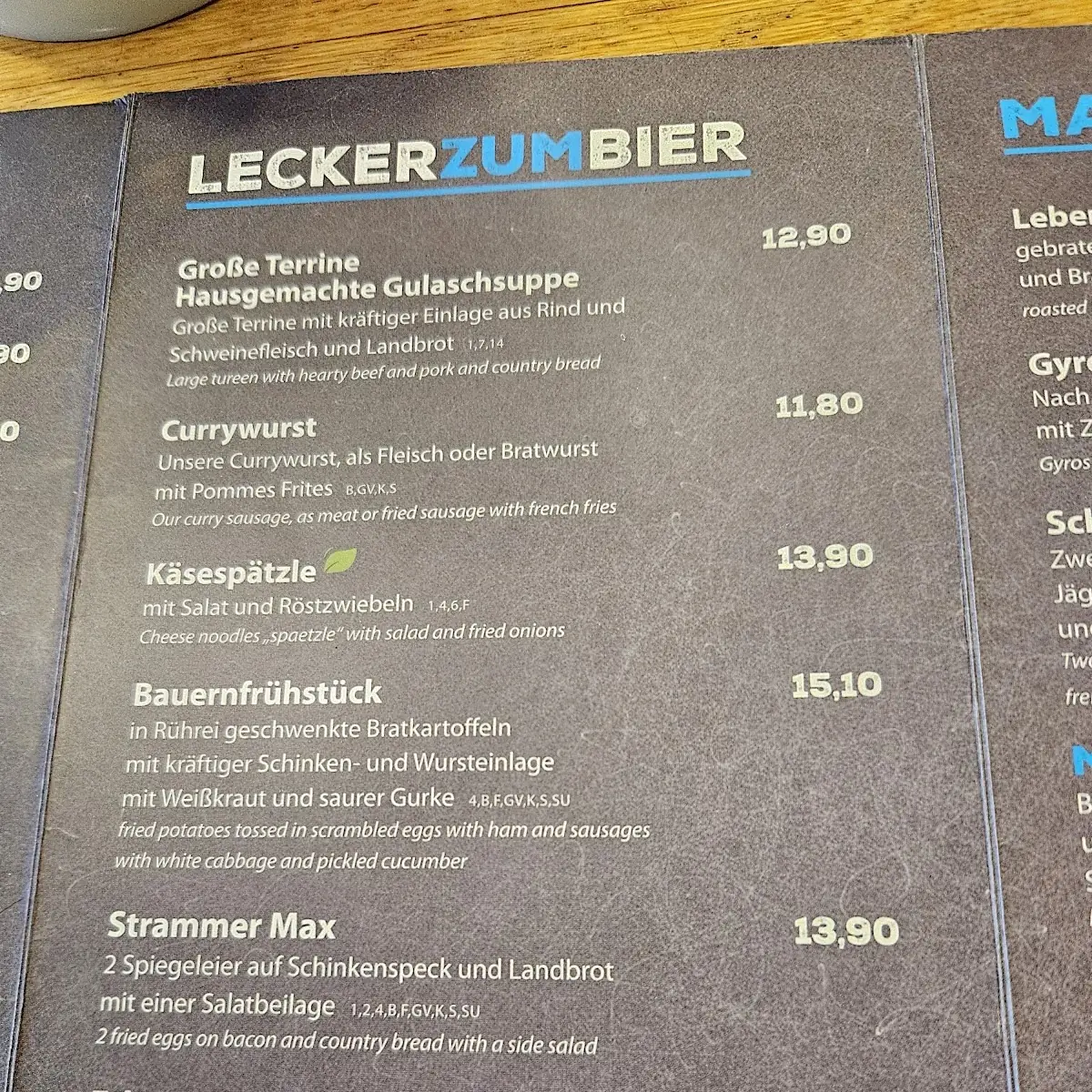 Speisekarte photo 2
