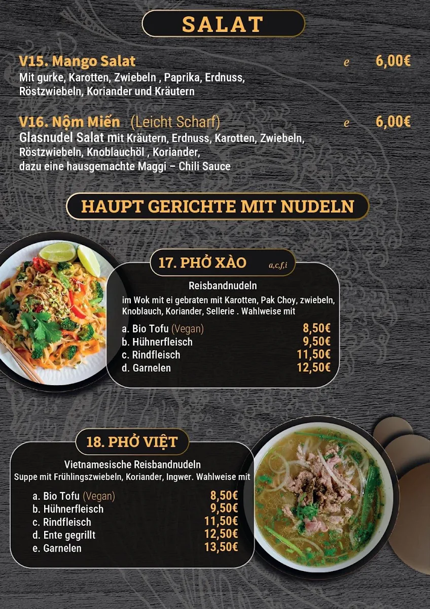 Speisekarte, Viet Kitchen Hamburg