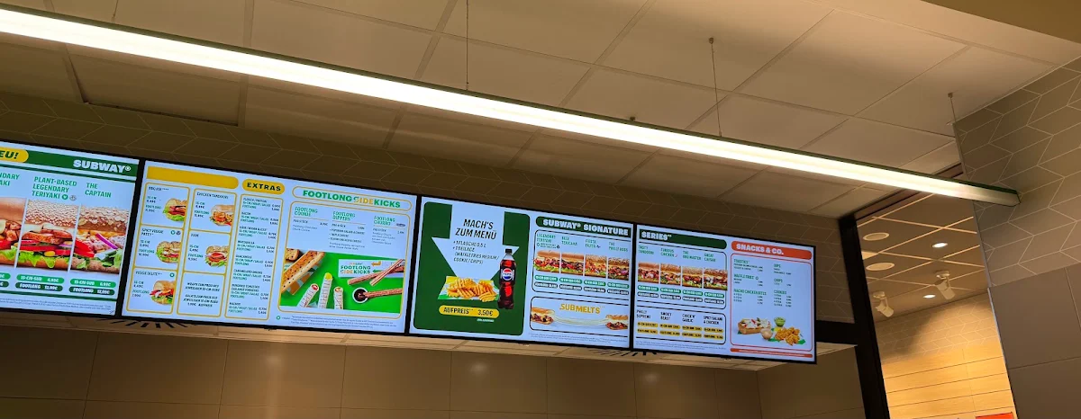 Speisekarte, Subway