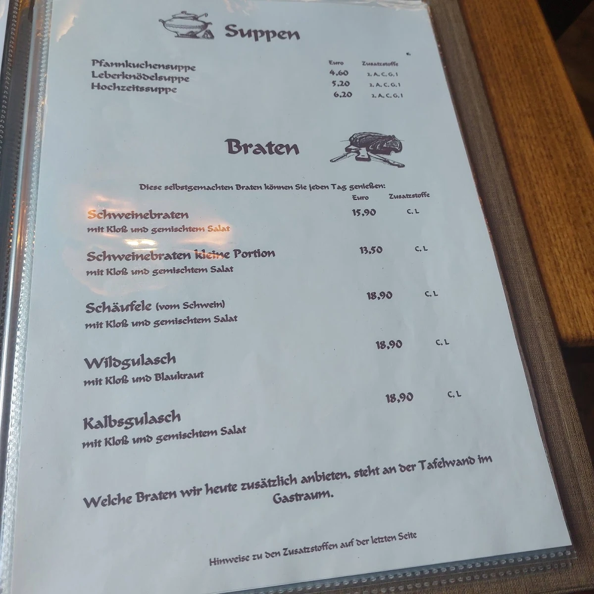 Speisekarte photo 1