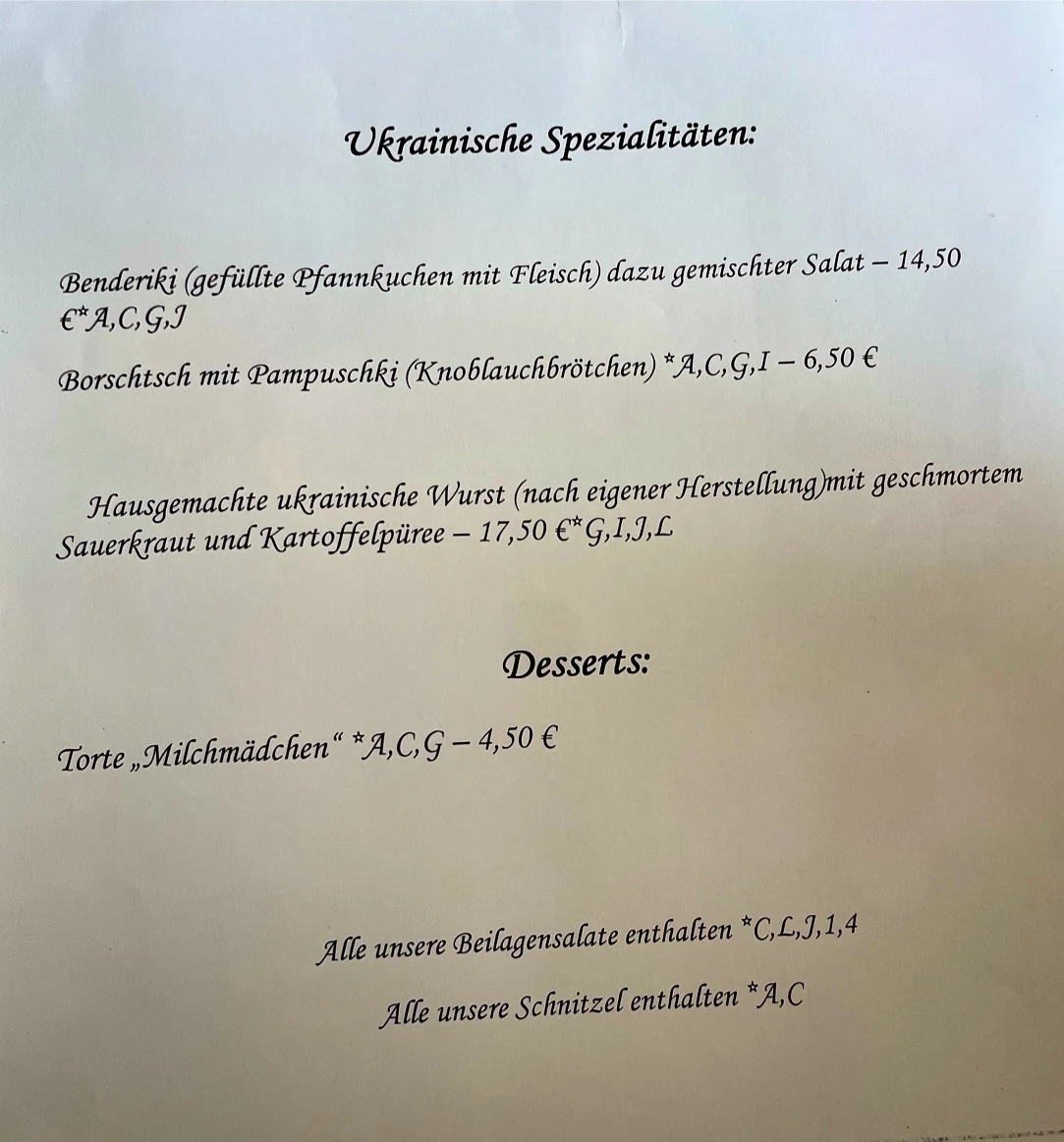 Speisekarte photo 1