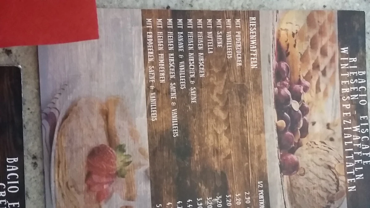 Speisekarte, Bacio Eiscafé