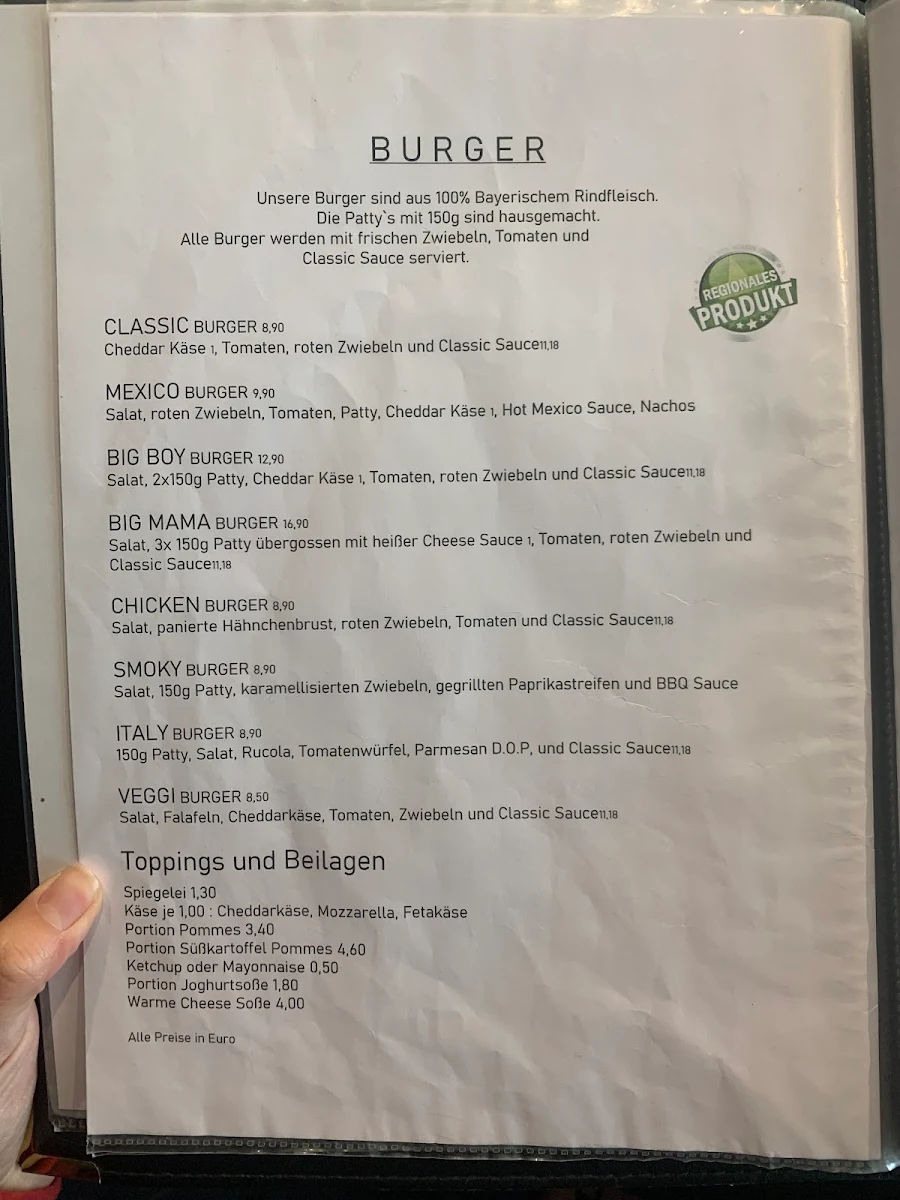 Speisekarte, SELAM Restaurant