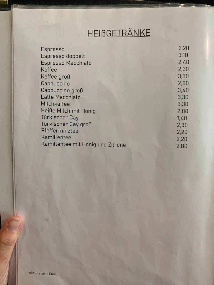 Speisekarte, SELAM Restaurant
