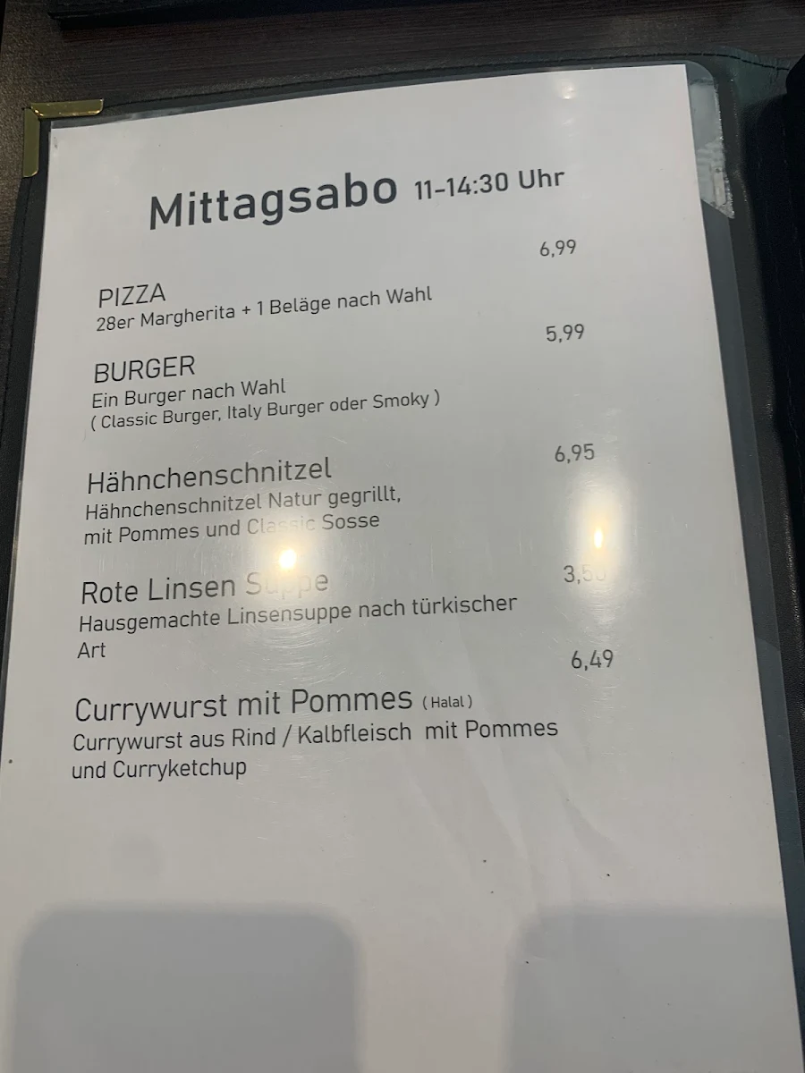 Speisekarte, SELAM Restaurant