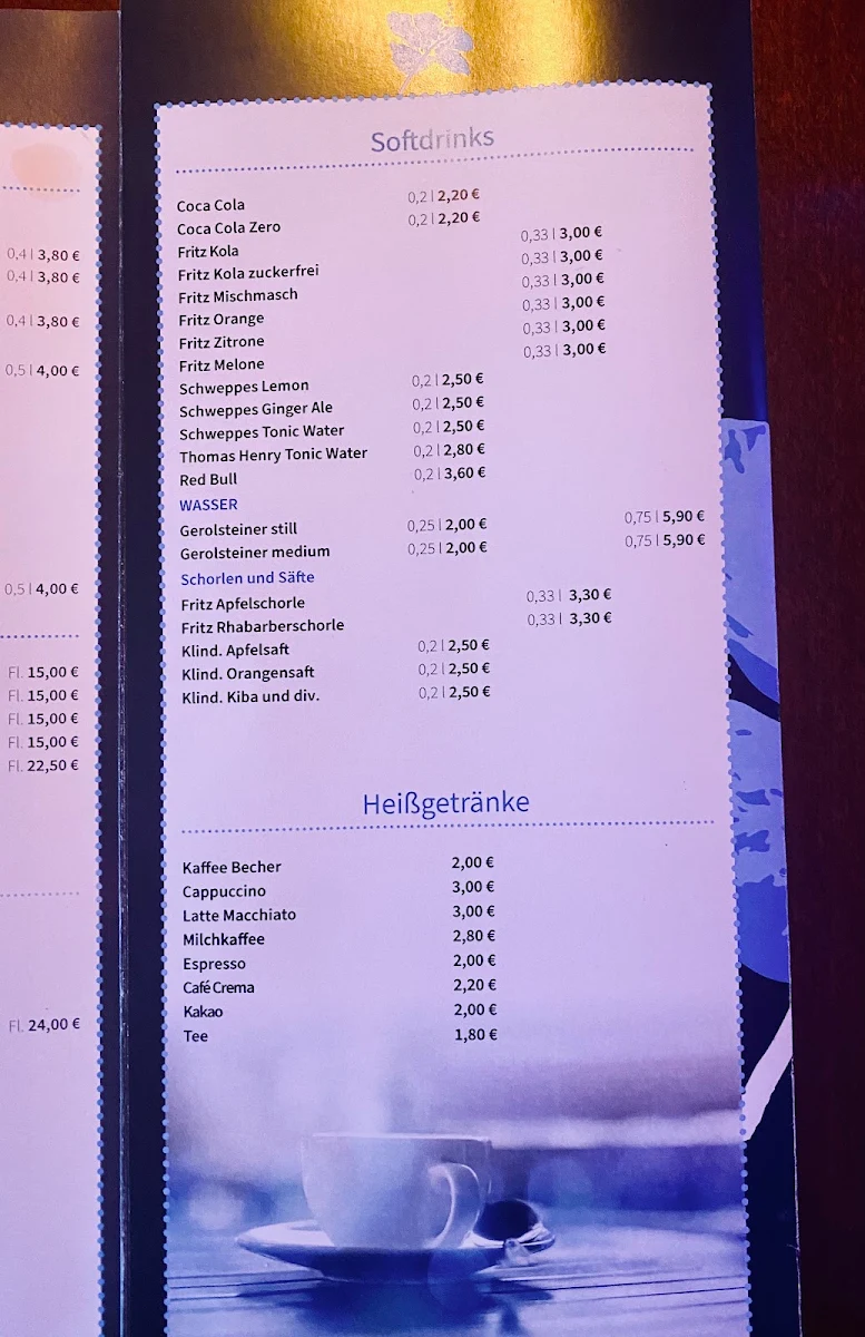 Speisekarte, OHANA Bar