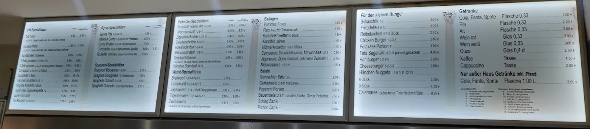 Speisekarte, Nikolaus Grill Stoppenberg