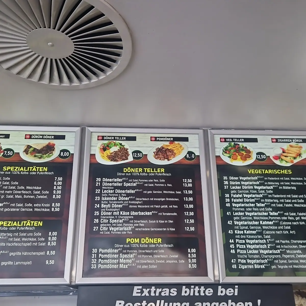 Speisekarte, Memo Grill Döner Pizza