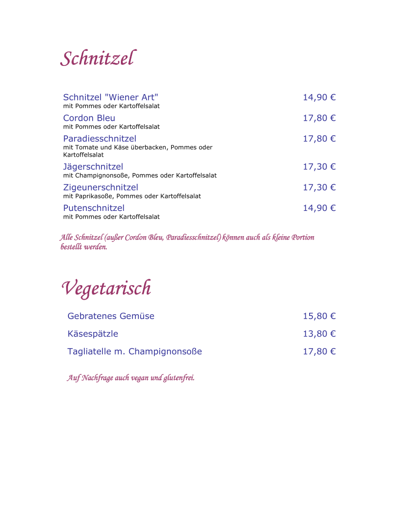 Speisekarte photo 5