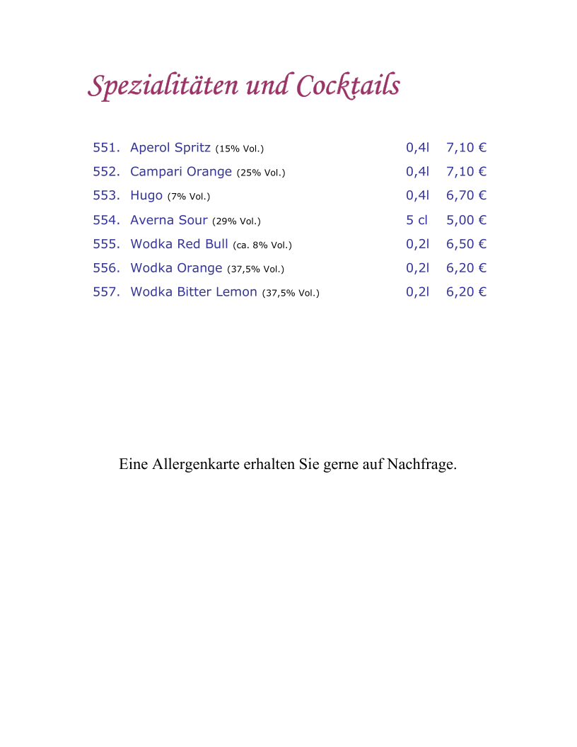 Speisekarte photo 7