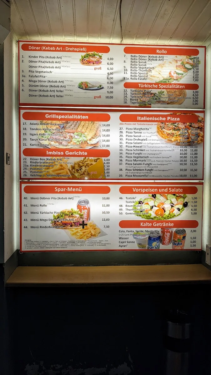 Speisekarte, Marmaris Imbiss