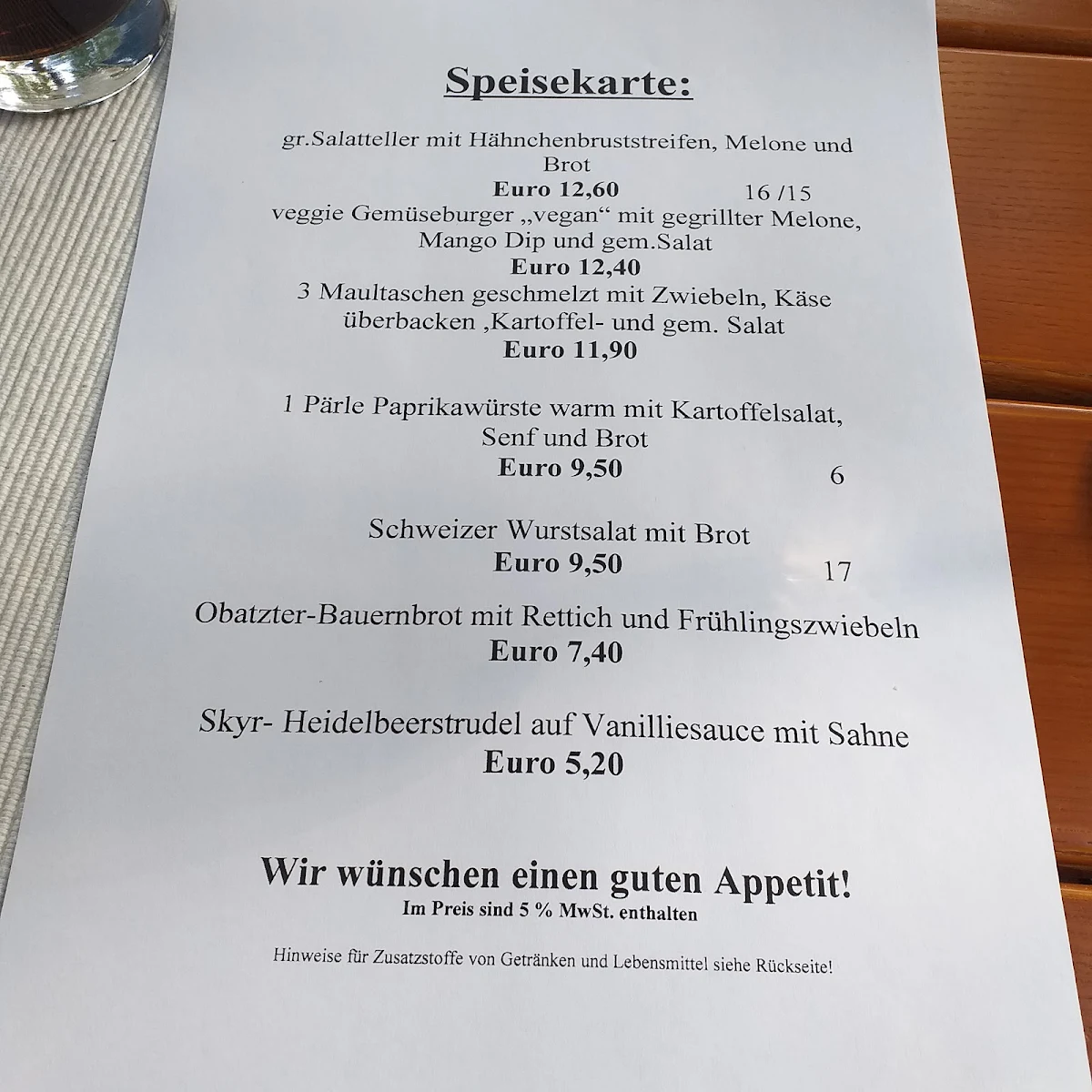 Speisekarte photo 2